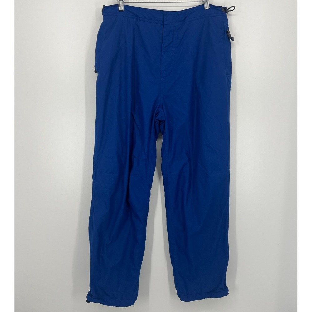 Gap Snow Pants Men's Size M Blue Solid Straight Leg Nylon Fleece Lined Vtg 90s